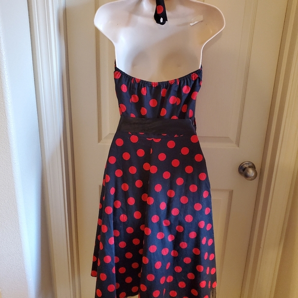 Polka dot halter dress pinup style 50's retro - Picture 5 of 6